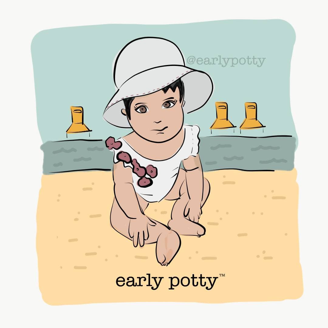 Baby illustration in swimming suit