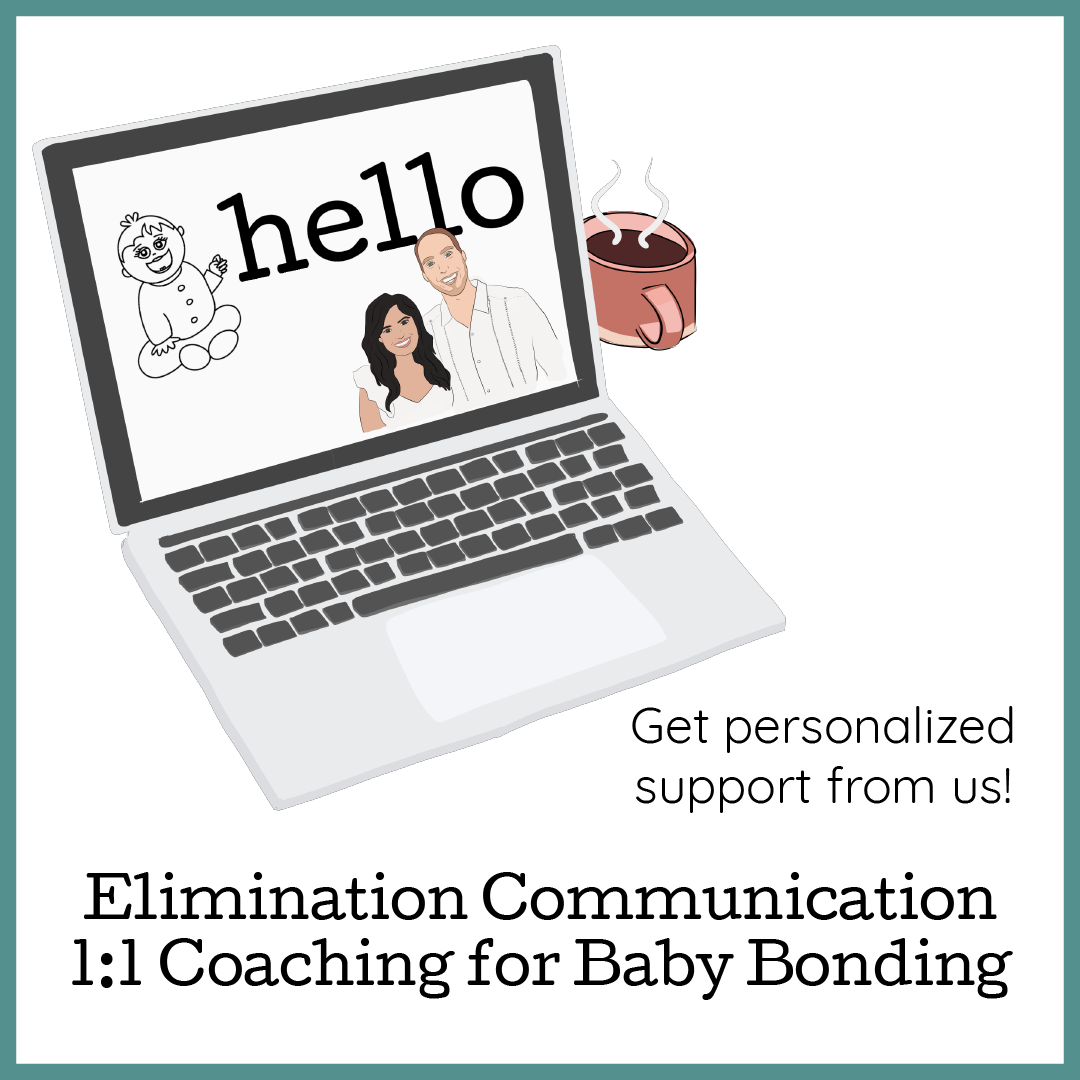 Illustration instructors of elimination communication, highlighting the benefits of 1:1 coaching for building a strong bond.